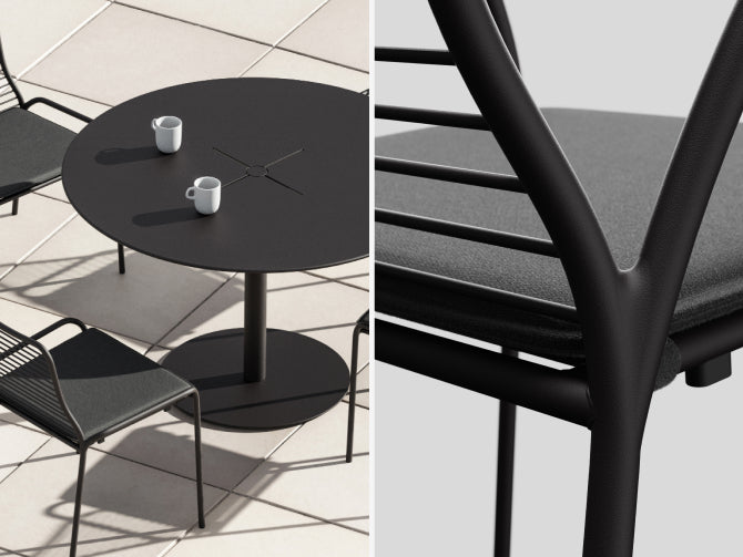 Detail images of XY Dining Set and Dining Chair