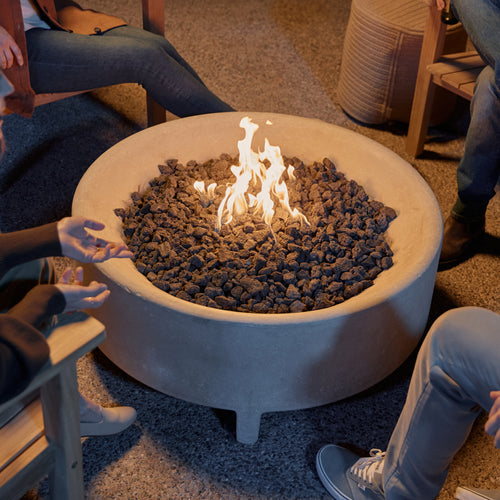 A studio photo of Rook Fire Table - Natural Gas Stone